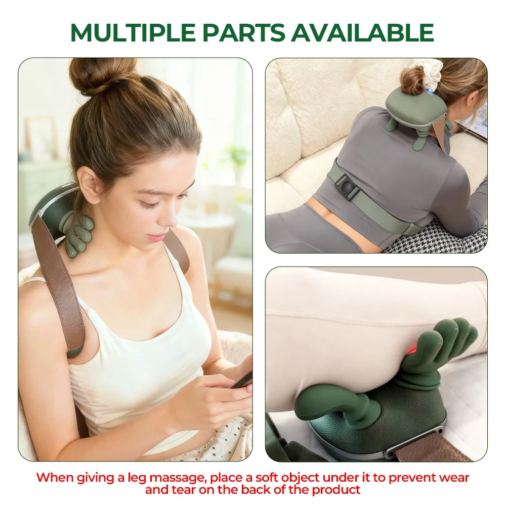 Bionic Finger Neck Shoulder Massager Wireless Neck Cervical Trapezius Kneading Massage Shawl Brushless Motor Neck Masajeador